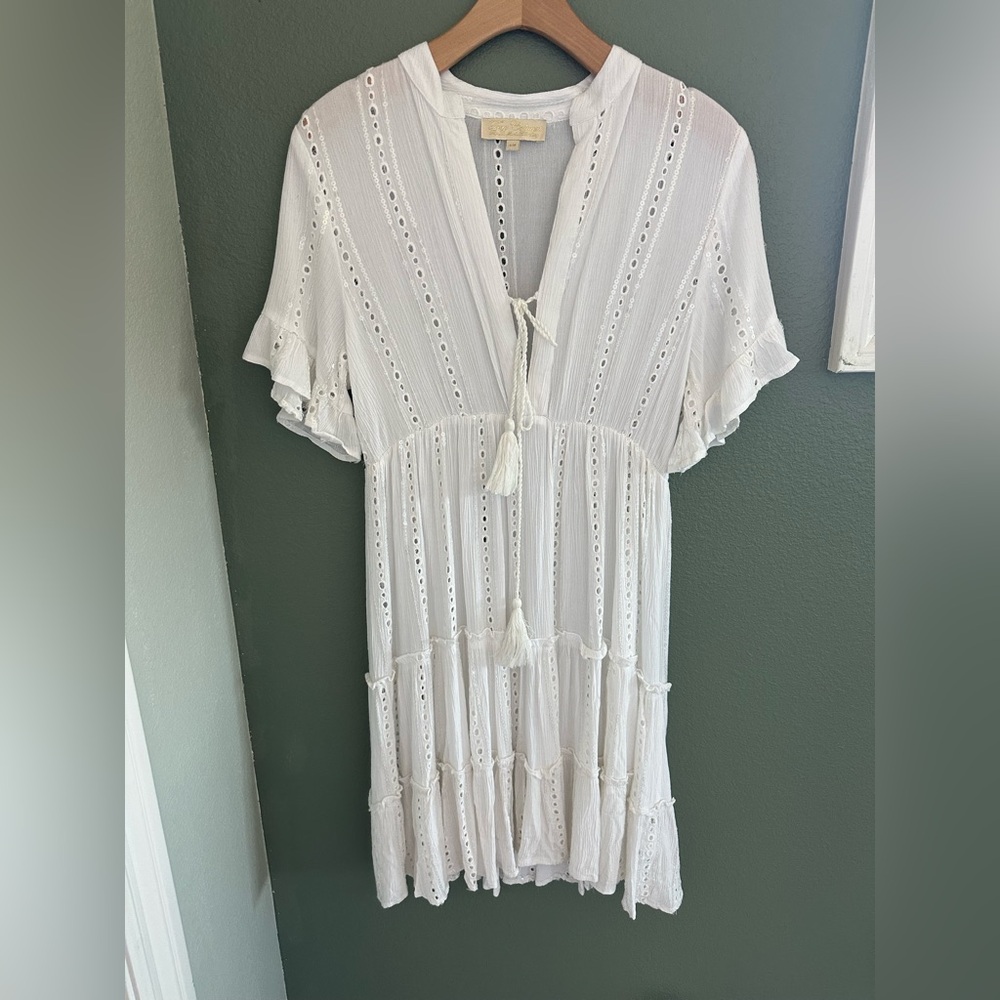True Coulours by La Moda White Eyelet Coverup